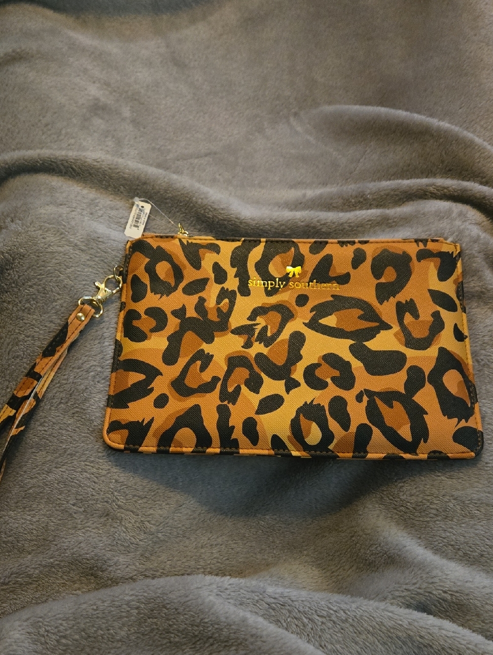 Simply Southern Leopard Print Wristlet - Tan & Black